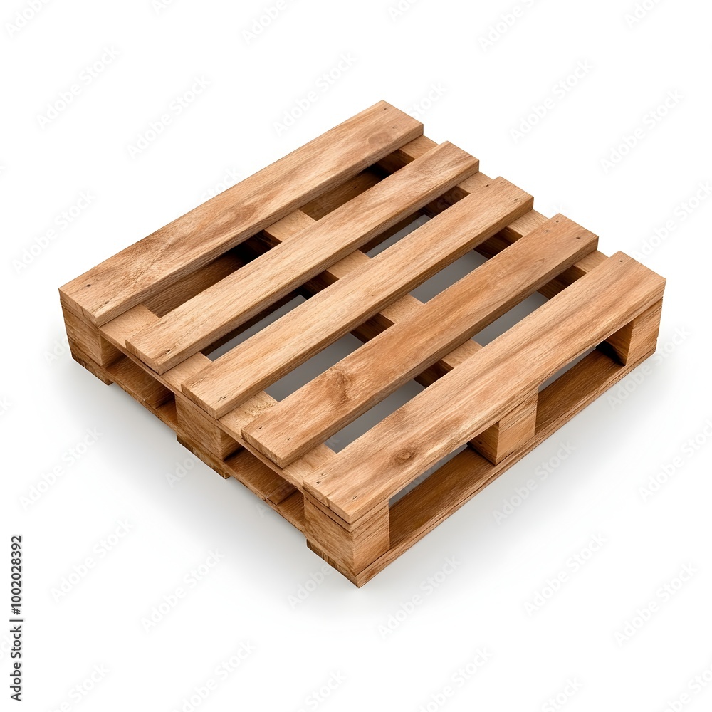 Detailed Wooden Pallet on Clean White Background for Packaging and Logistics Concepts Detailed Wooden Pallet on Clean White Background for Packaging and Logistics Concepts