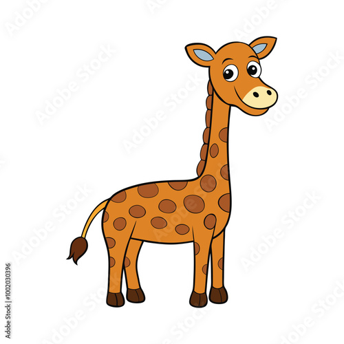 Giraffe cartoon vector art illustration isolated on white background photo