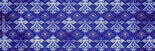 Abstract Pattern Textures - Blue and Gold Geometric, Ornate Eye Symbol, Elegant Floral Motifs, Repetitive Designs, Perfect for Wallpapers, Fabric Prints, and Backgrounds.