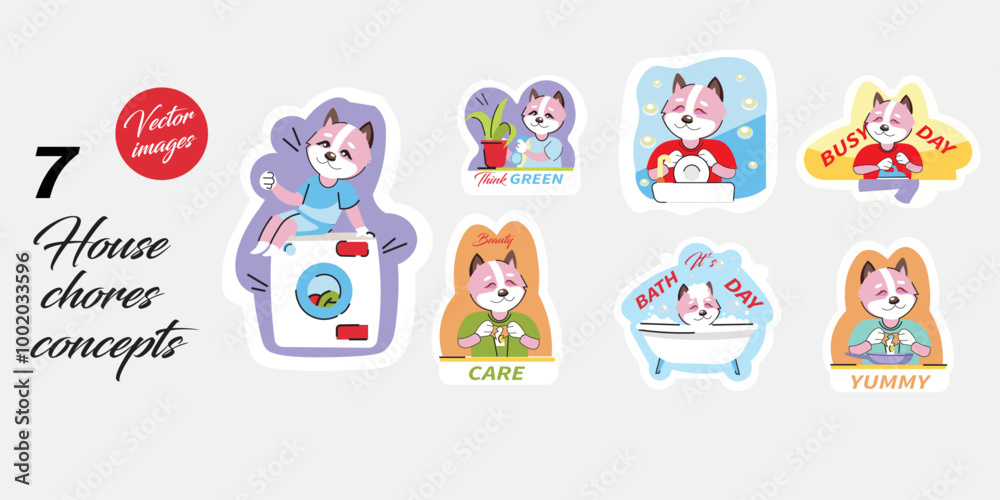 House chores concepts Illustrations House chores concepts Illustrations