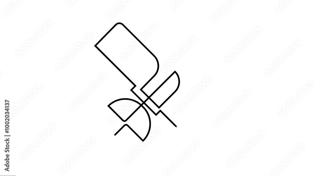 Satellite continuous line art Video and animation. Satellite continuous line art Video and animation.