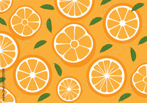 Citrus Fruit Seamless Pattern with Oranges Lemons Limes and Grapefruits