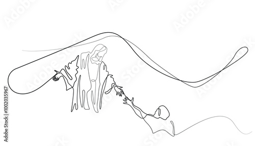 vector line art.jesus gives help to the people.line vector illustration