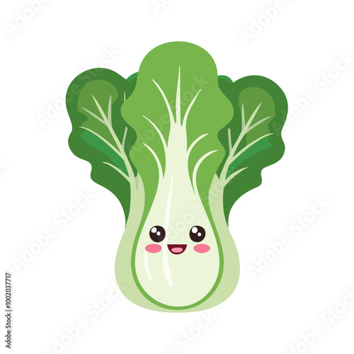 Bok Choy Vegetable Cute Cartoon Fresh Animation Kawaii Healthy Character
