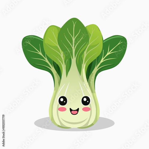 Bok Choy Vegetable Cute Cartoon Fresh Animation Kawaii Healthy Character
