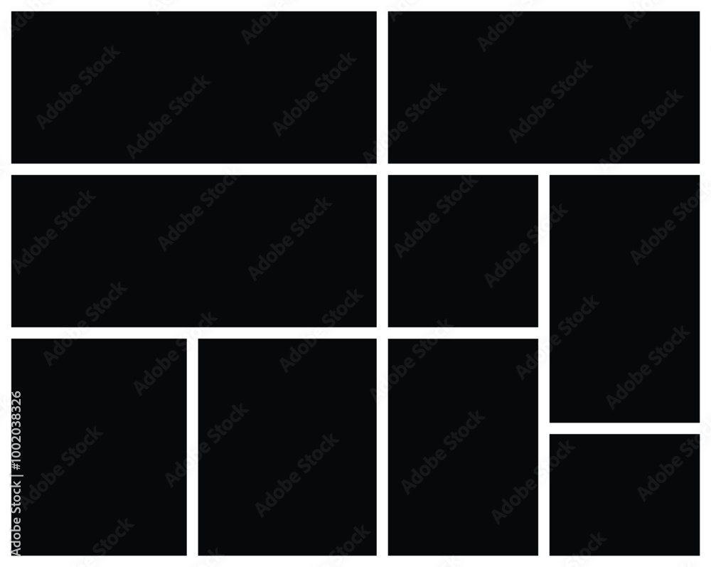 10 grid collage photo template vector, collage for picture album moldboard . 10 grid collage photo template vector, collage for picture album moldboard .