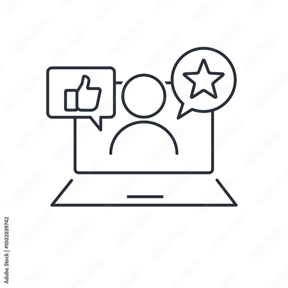 Blogger. Business social media. Vector linear icon isolated on white background. Blogger. Business social media. Vector linear icon isolated on white background.
