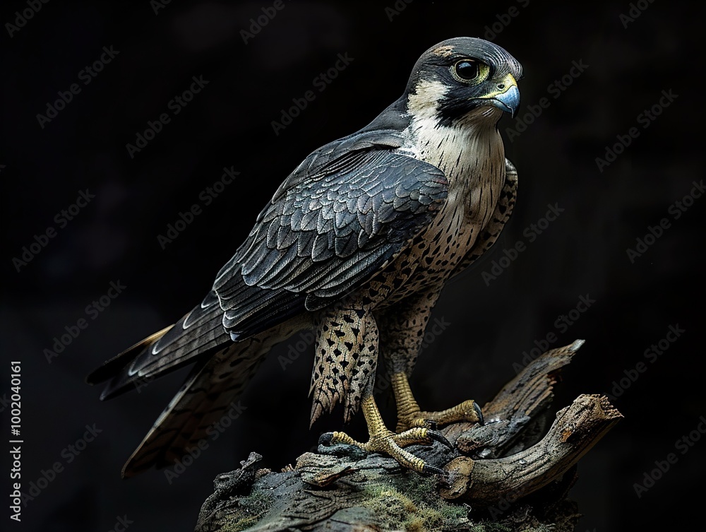 Majestic Falcon Perched on Branch - Wildlife Photography Majestic Falcon Perched on Branch - Wildlife Photography