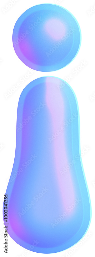 3D Holographic liquid Y2k Chrome alphabet Letter i 3D Holographic liquid Y2k Chrome alphabet Letter i