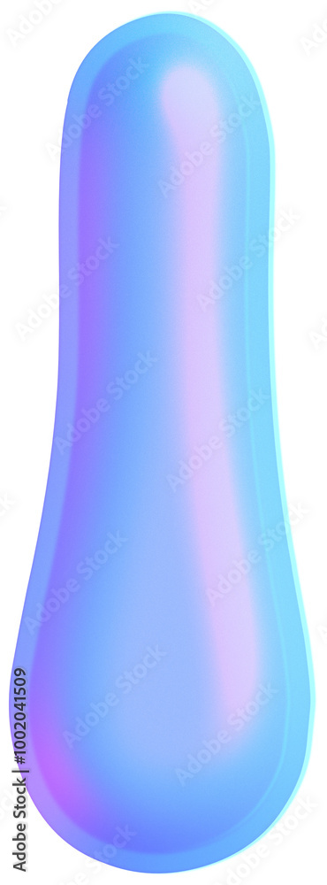3D Holographic liquid Y2k Chrome alphabet Letter l 3D Holographic liquid Y2k Chrome alphabet Letter l