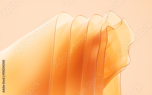 Fototapeta Naklejka Na Ścianę i Meble -  Transparent golden multilayer cloth background, 3d rendering.