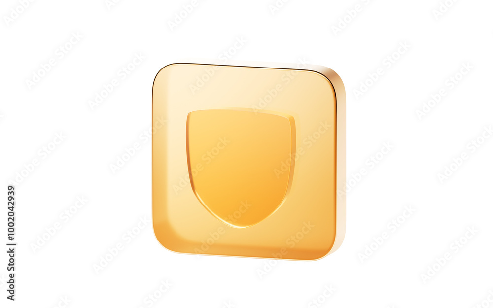 Transparent golden glass icon, 3d rendering. Transparent golden glass icon, 3d rendering.