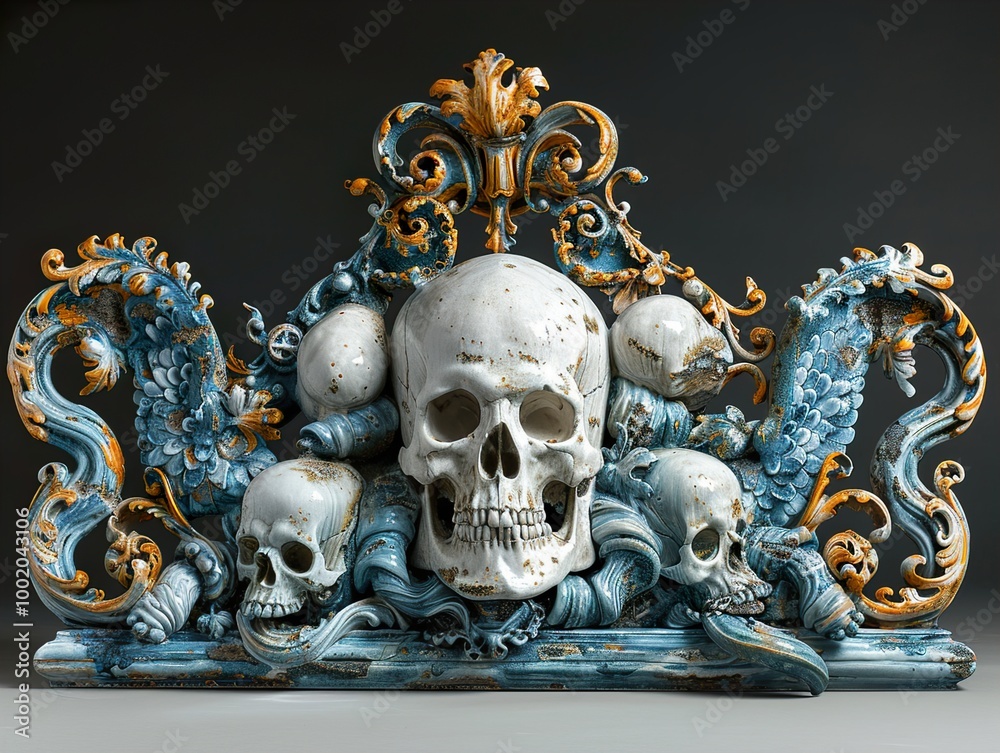 Baroque Skull Sculpture: A Memento Mori Masterpiece Baroque Skull Sculpture: A Memento Mori Masterpiece