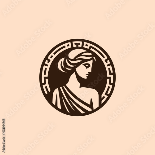 Ancient greek lady logo