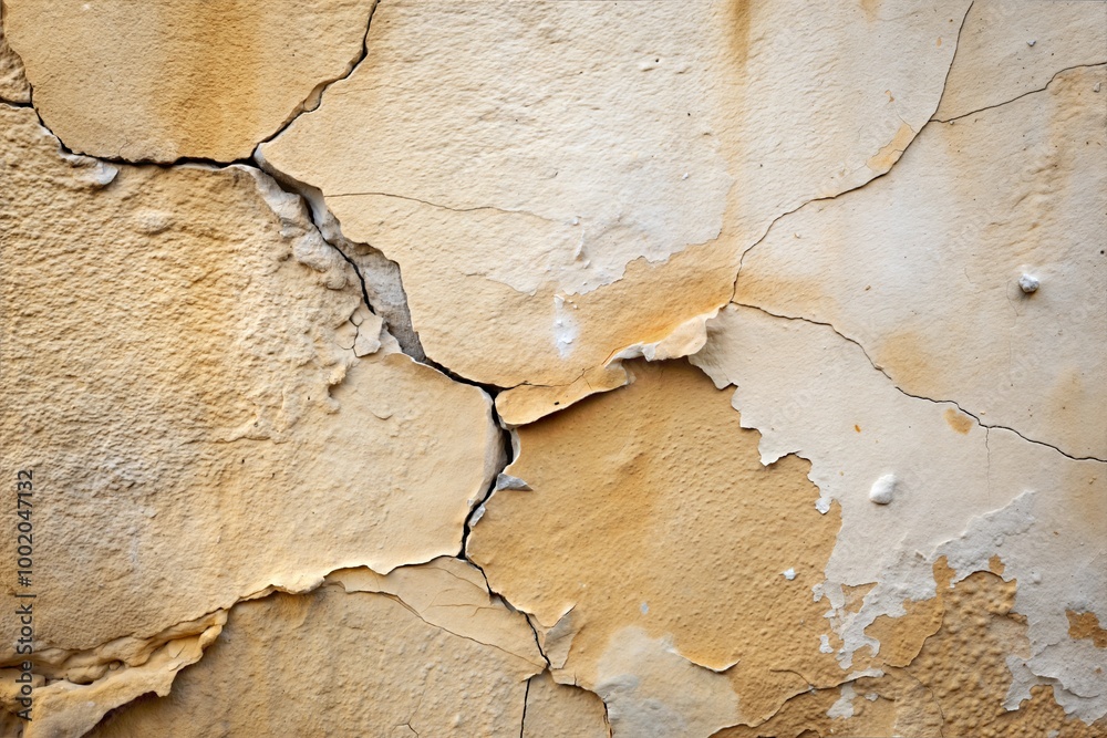 Obraz premium Rough cracked wall texture with peeling paint