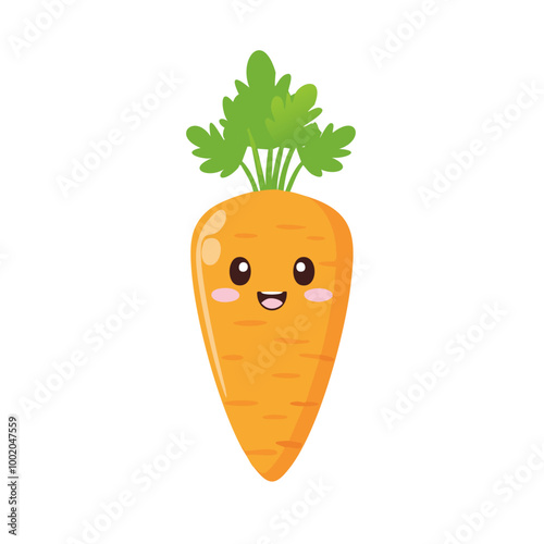 Carrot Vegetable Cute Cartoon Fresh Animation Kawaii Healthy Character
