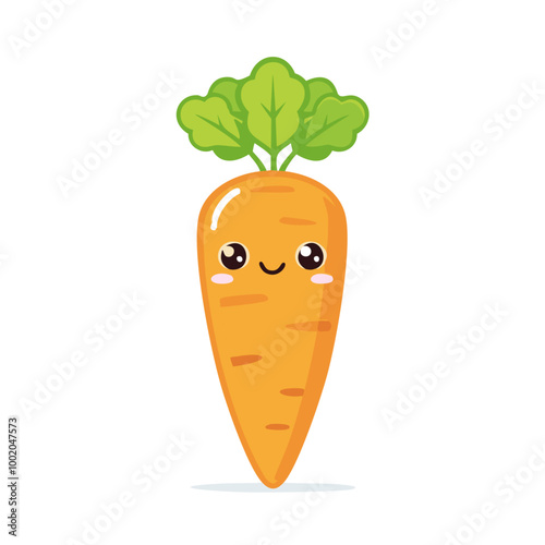 Carrot Vegetable Cute Cartoon Fresh Animation Kawaii Healthy Character
