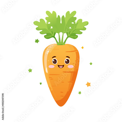 Carrot Vegetable Cute Cartoon Fresh Animation Kawaii Healthy Character
