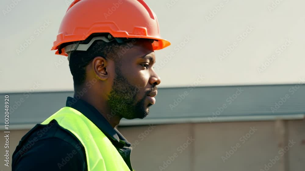 African American male supervisor with clipboard on construction site. Explore the role of documentation in construction project management. African American male supervisor with clipboard on construction site. Explore the role of documentation in construction project management.