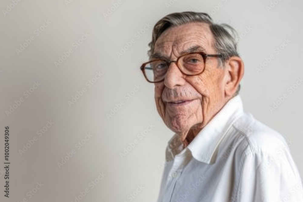Fototapeta premium Portrait of senior man with eyeglasses looking at camera.