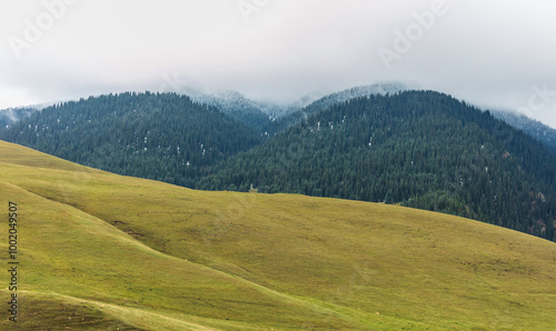 panorama of the mountains in the morning