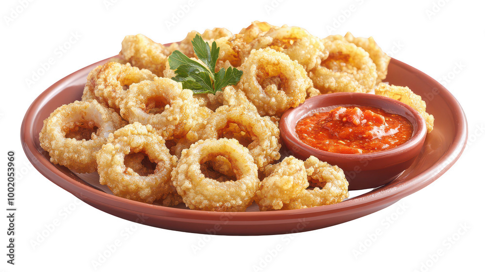 Crispy Fried Calamari with Spicy Dipping Sauce Crispy Fried Calamari with Spicy Dipping Sauce