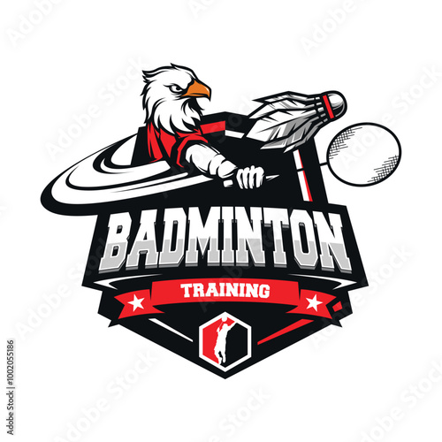 Badminton logo design. Indonesian badminton club vector