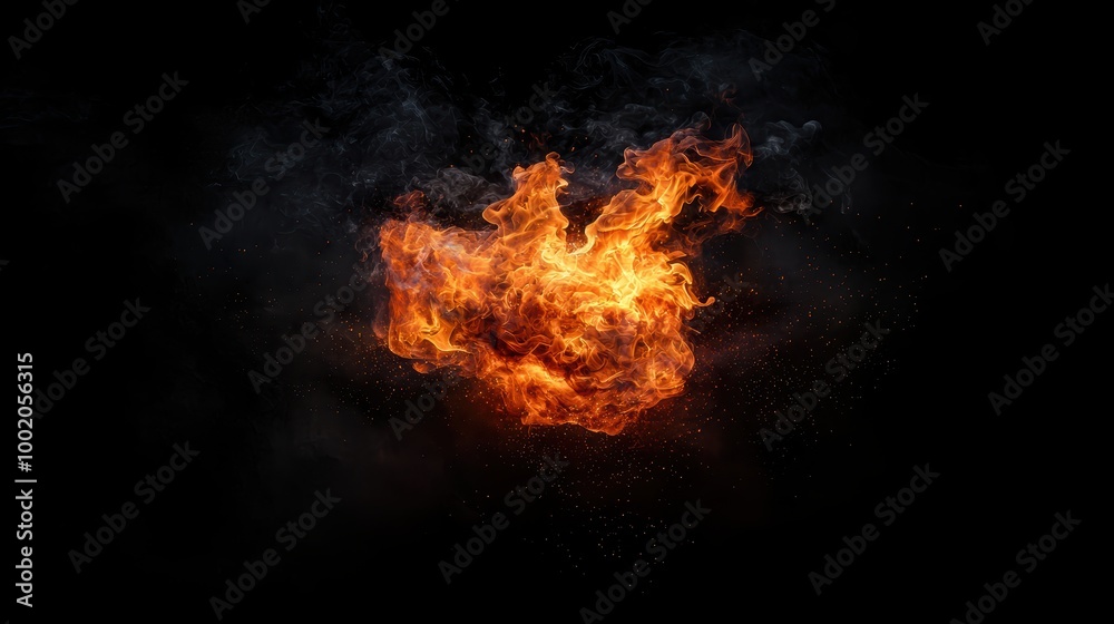 Abstract Fire Representation with Swirls Abstract Fire Representation with Swirls
