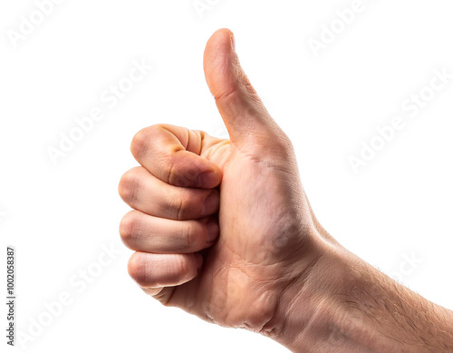hand with thumb up, making the ok sign