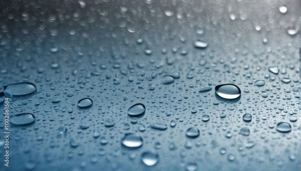 water drops on blue background