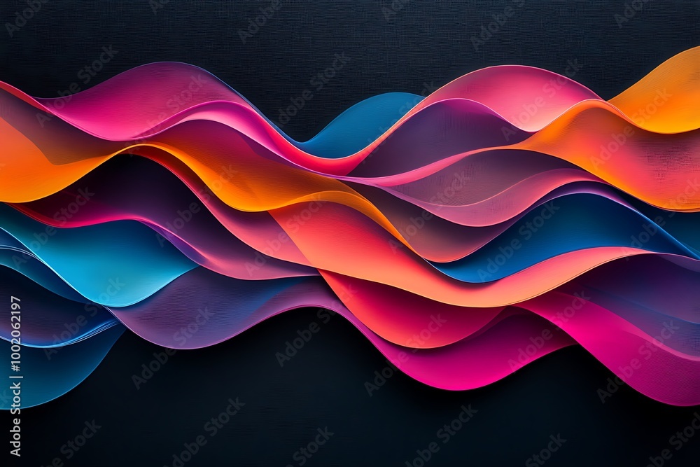 Obraz premium Abstract colorful Metallic Wavy Background 