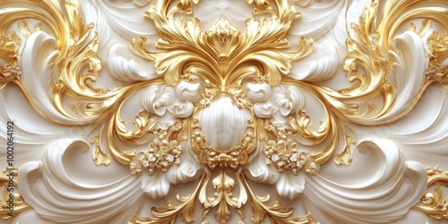 Gold and White Wall Close Up