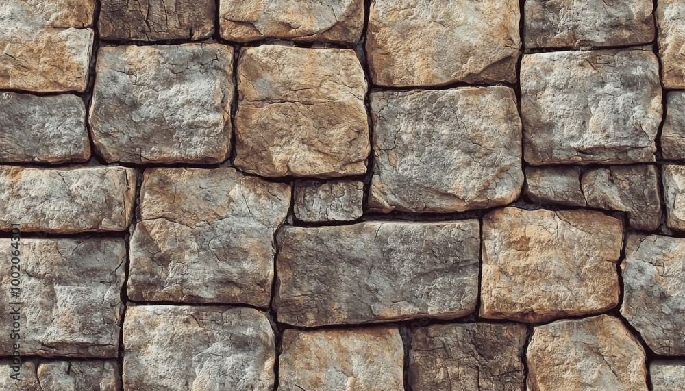 A textured wall made of irregularly shaped stones, showcasing natural colors and patterns for architectural or design use. A textured wall made of irregularly shaped stones, showcasing natural colors and patterns for architectural or design use.