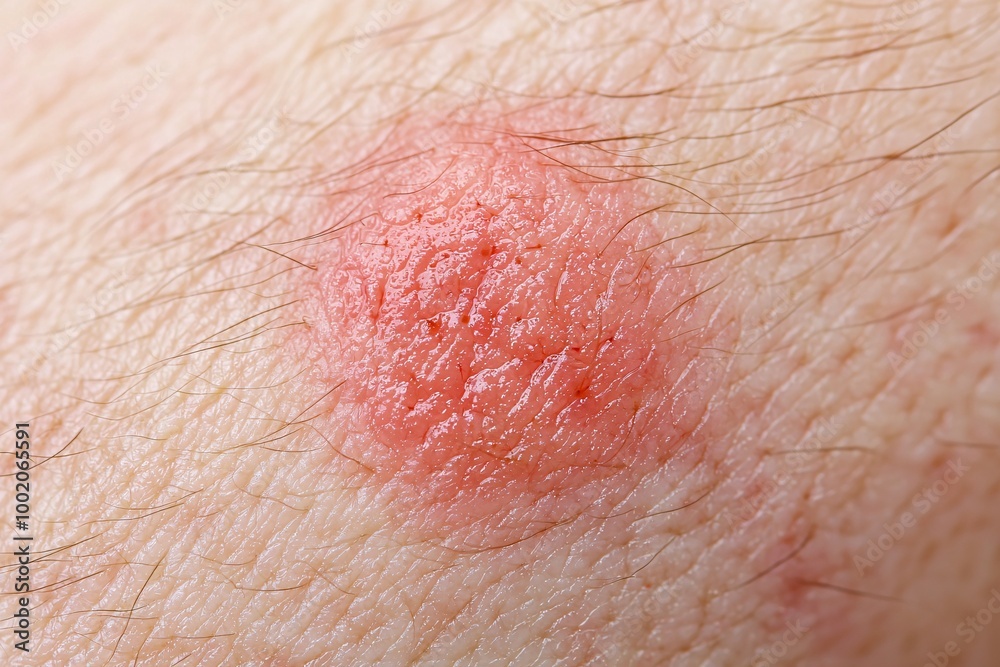 Fototapeta premium A red, ring-like rash with a clear center indicates a prevalent fungal skin infection.