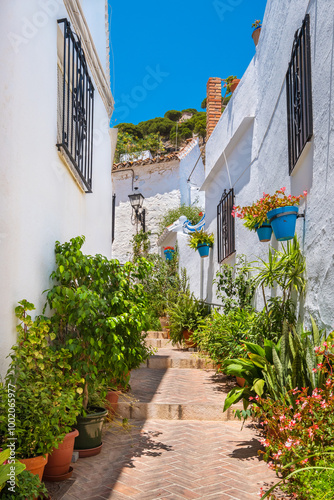 Obraz na płótnie Mijas Pueblo street view. Andalusia, Spain w salonie