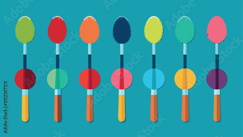 Colorful vector art design set featuring darts on a white or green background, alongside kitchen cutlery like spoons and forks, illustrating a blend of sport and cooking tools