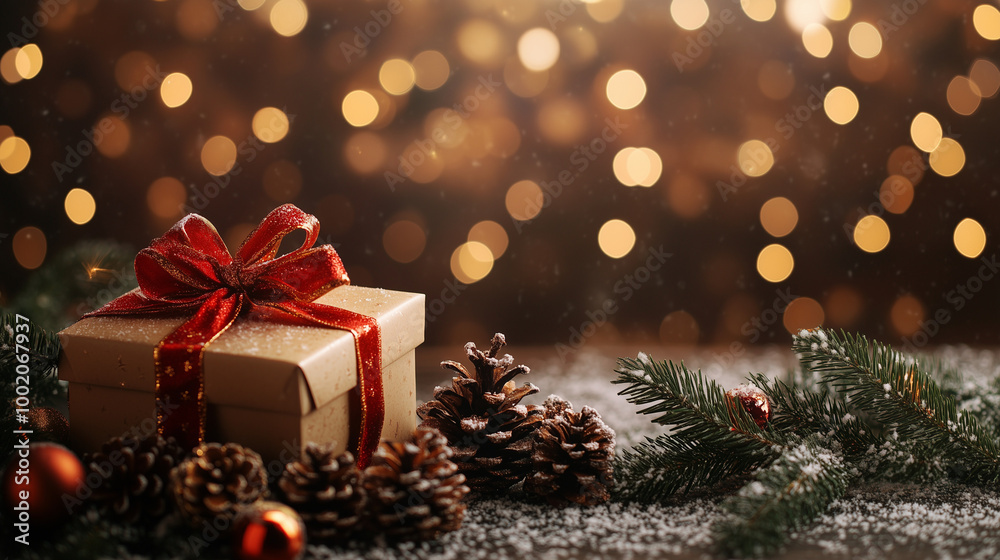 W tle rozświetlonym kolorowymi światełkami bokeh znajdują się starannie ułożone pudełka prezentowe w różnorodnych kolorach i wzorach. W tle rozświetlonym kolorowymi światełkami bokeh znajdują się starannie ułożone pudełka prezentowe w różnorodnych kolorach i wzorach.