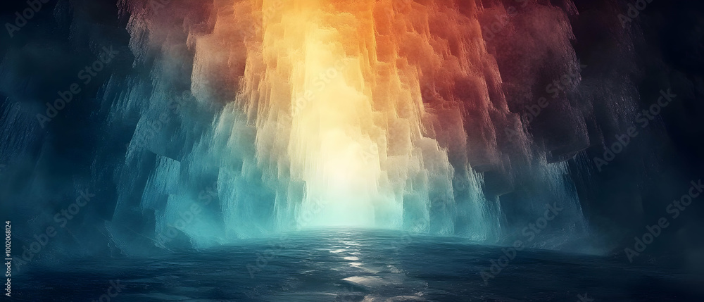 A mesmerizing fusion of colors depicting a serene sunrise over calm waters, symbolizing nature's beauty. A mesmerizing fusion of colors depicting a serene sunrise over calm waters, symbolizing nature's beauty.