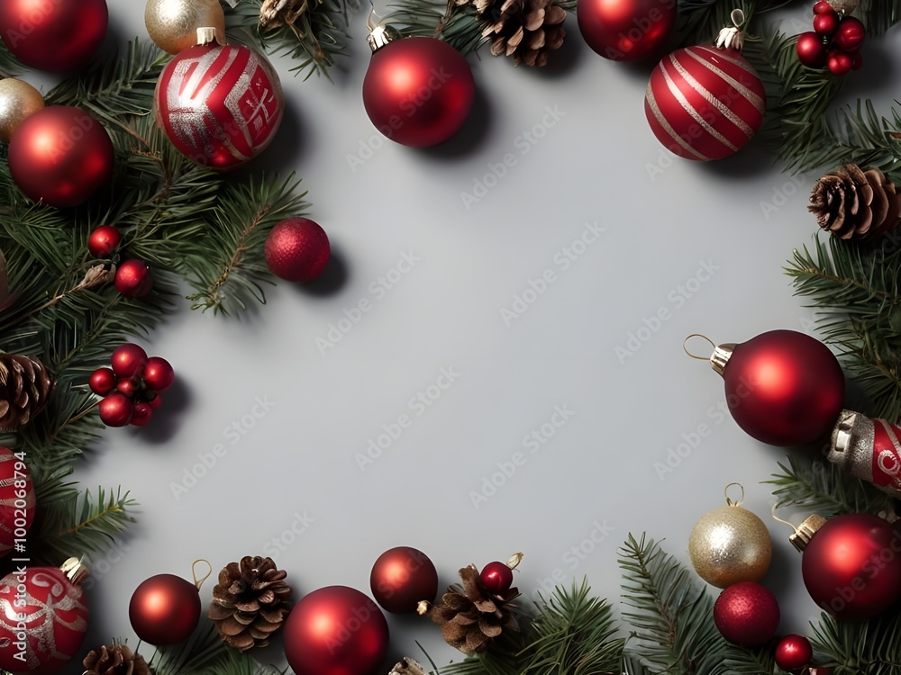 christmas background with balls and branches christmas background with balls and branches