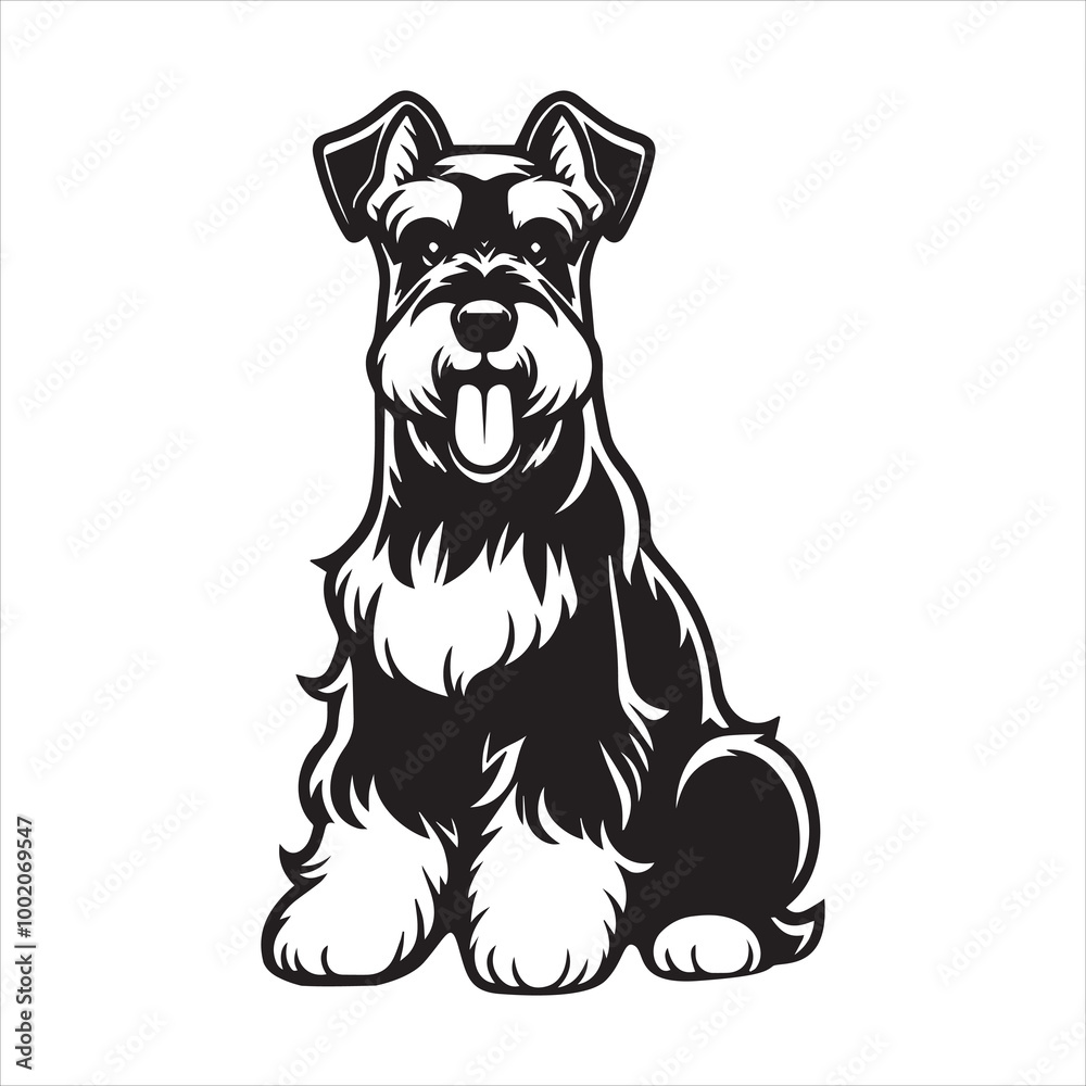 Giant Schnauzer Dog Clipart Design - Giant Schnauzer Vector illustration in black and white
Giant Schnauzer Dog Clipart Design - Giant Schnauzer Vector illustration in black and white