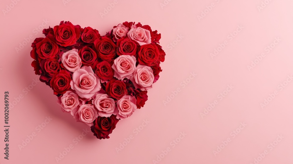 Heart-shaped arrangement of red and pink Heart-shaped arrangement of red and pink