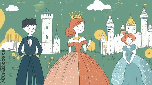 Kids can trace their favorite fairytale characters, complete crowns, and color kingdoms photo