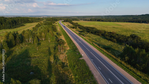 Cars are driving on the road