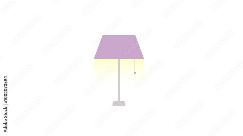Animation of table lamp with white color background.Glowing table lamp Animation of table lamp with white color background.Glowing table lamp