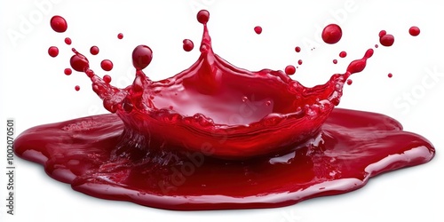 Red Liquid Splash Isolated on White Background photo