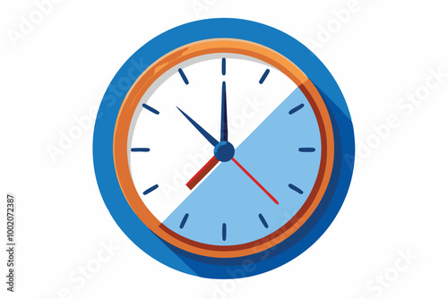 White wall clock with black numbers and hands, isolated on a clean background, symbolizing time, business, and deadlines