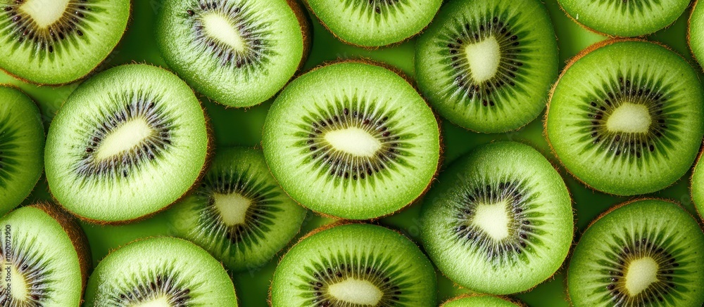 Close-up shot of sliced kiwi fruits. Close-up shot of sliced kiwi fruits.
