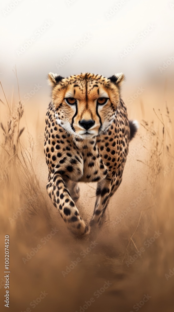 A captivating real-life photograph for International Cheetah Day, showcasing a cheetah in its natural habitat, capturing its speed and agility, with plenty of space for educational or promotional text A captivating real-life photograph for International Cheetah Day, showcasing a cheetah in its natural habitat, capturing its speed and agility, with plenty of space for educational or promotional text