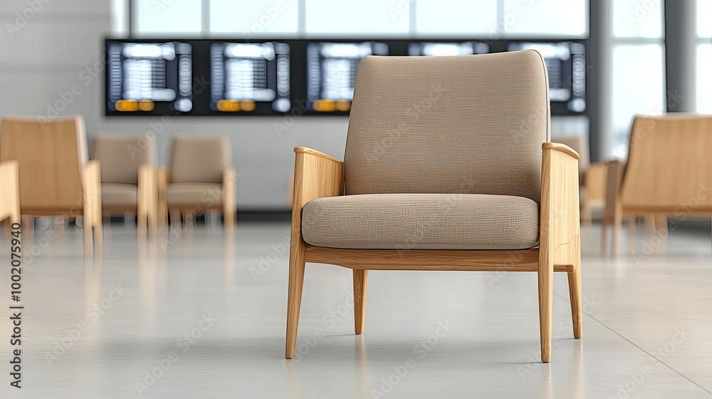 Airline lounge focusing on a spacious waiting area Airline lounge focusing on a spacious waiting area