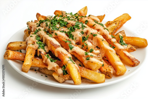 French Fries Drizzled with Garlic Butter and Parsley: Indulge in a Deliciously Aromatic Snack